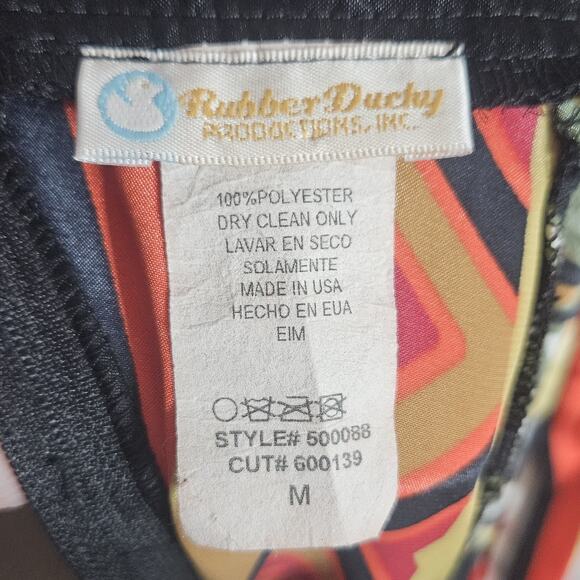 VTG 90s Y2K Rubber Ducky Production Boho Hippie Scarf Midi Dress, sz M - Picture 6 of 6